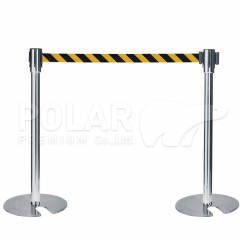 เสากั้นบริเขตสแตนเลสฐานซ้อน-สายผ้าดึงกลับอัตโนมัติ