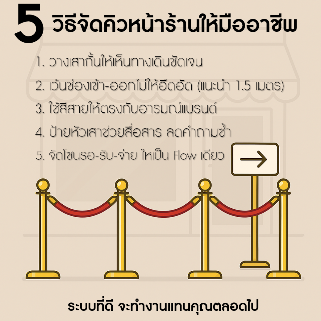 5 วิธีจัดคิวหน้าร้านให้มืออาชีพ